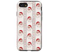 Motif Père Noël Rouge et Vert à Rayures Rouge/Blanc Coque pour iPhone SE (2020) / 7/8
