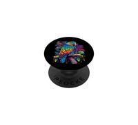 Motif Perroquet coloré Oiseau Tropical rétro aérographe PopSockets PopGrip Adhésif