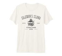Motif Phare des États-Unis Île Salomons Maryland T-Shirt Haut de Gamme