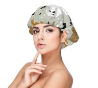 Motif phoque et morse,Bonnet de nuit en satin pour adulte - Bonnet de nuit élastique pour femme, couvre-cheveux de nuit
