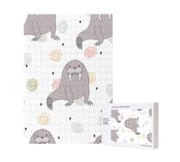 Motif Phoque et Morse,Puzzle Familial en Bois de 300 pièces pour Adultes et Adolescents