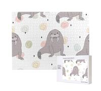 Motif Phoque et Morse,Puzzle Familial en Bois de 500 pièces pour Adultes et Adolescents, décoration d'intérieur