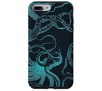 Motif Pieuvre Océan Vert Vie Marine Coque pour iPhone 7 Plus/8 Plus