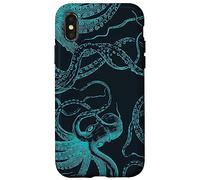 Motif Pieuvre Océan Vert Vie Marine Coque pour iPhone X/XS