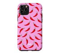 Motif Piment Rouge sur Fond Rose Coque pour iPhone 11 Pro