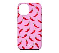 Motif Piment Rouge sur Fond Rose Coque pour iPhone 12/12 Pro