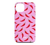 Motif Piment Rouge sur Fond Rose Coque pour iPhone 13