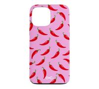 Motif Piment Rouge sur Fond Rose Coque pour iPhone 13 Pro Max