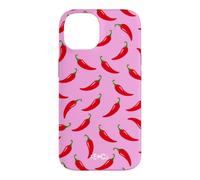 Motif Piment Rouge sur Fond Rose Coque pour iPhone 14