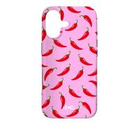 Motif Piment Rouge sur Fond Rose Coque pour iPhone 17