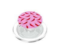 Motif Piment Rouge sur Fond Rose PopSockets PopGrip pour MagSafe