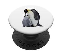 Motif Pingouin Empereur et Oiseau Mignon PopSockets PopGrip Adhésif