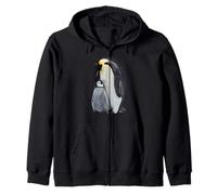 Motif Pingouin Empereur et Oiseau Mignon Sweat à Capuche