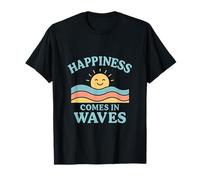 Motif Plage d'été Happiness Comes in Waves T-Shirt