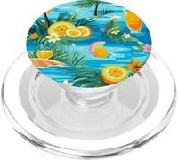 Motif Plage Tropicale, Motif d'été, jus d'orange PopSockets PopGrip pour MagSafe