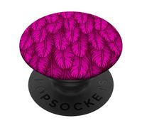 Motif Plumes Rose Vif PopSockets PopGrip Adhésif