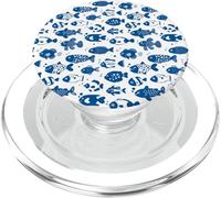 Motif Poisson Bleu océan côtier Design Minimaliste PopSockets PopGrip pour MagSafe