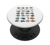 Motif Poisson coloré de l'île St George Floride PopSockets PopGrip Adhésif