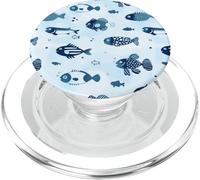 Motif Poisson côtier Bleu océan PopSockets PopGrip pour MagSafe