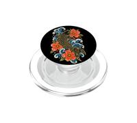 Motif Poisson Koi Japonais - Fleur de Cerisier Océan Vague Art PopSockets PopGrip pour MagSafe