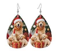 Motif Pour Chiots Et Chatons Golden Retriever Boucles D'Oreilles En Cuir Double Face Boucle D'Oreille Légères Pendantes Pour Quotidien Femme