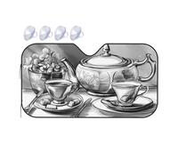 Motif pour Un Thé Sucré De L'Après-Midi Voiture Couverture Pare Brise Isolation Thermique Pare-Soleil Universelle Voiture Housses De Soleils pour Voitures Berlines SUV 76x140cm