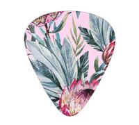 Motif Protea tropical,Lot de 12 médiators de guitare, 3 épaisseurs différentes pour guitare acoustique, basse, ukulélé