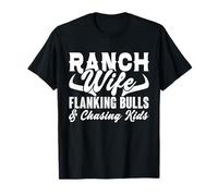 Motif Ranch Wife flanquant des taureaux et chassant pour Enfants T-Shirt