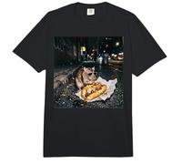 Motif Rat de New York Mangeant Un Steak au Fromage Gen Z Meme Graphic Comfort Colors Adult Heavyweight T-Shirt