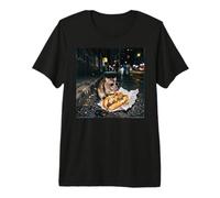 Motif Rat de New York Mangeant Un Steak au Fromage Gen Z Meme Graphic T-Shirt Haut de Gamme