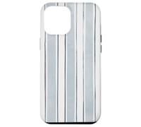 Motif rayé aquarelle bleu et gris Coque pour iPhone 12 Pro Max