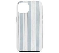 Motif rayé aquarelle bleu et gris Coque pour iPhone 13