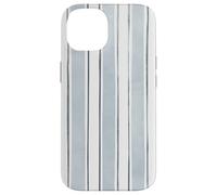 Motif rayé aquarelle bleu et gris Coque pour iPhone 14
