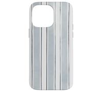 Motif rayé aquarelle bleu et gris Coque pour iPhone 14 Pro Max