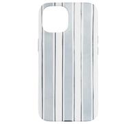 Motif rayé aquarelle bleu et gris Coque pour iPhone 15