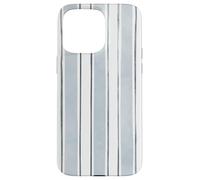 Motif rayé aquarelle bleu et gris Coque pour iPhone 15 Pro Max