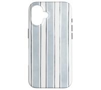 Motif rayé aquarelle bleu et gris Coque pour iPhone 16