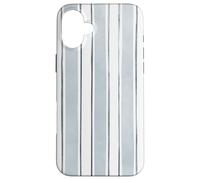 Motif rayé aquarelle bleu et gris Coque pour iPhone 16 Plus