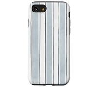 Motif rayé aquarelle bleu et gris Coque pour iPhone SE (2020) / 7 / 8