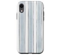 Motif rayé aquarelle bleu et gris Coque pour iPhone XR