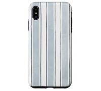 Motif rayé aquarelle bleu et gris Coque pour iPhone XS Max