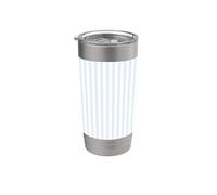 Motif rayé bleu clair Gobelet isotherme en acier inoxydable double paroi