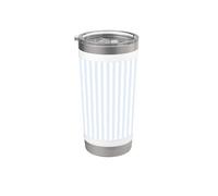 Motif rayé bleu clair Gobelet isotherme en acier inoxydable double paroi