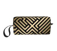 Motif rayé géométrique sans Couture, Trousse de Maquillage Trousse à cosmétiques Trousse de Toilette de Voyage Portable Pochette de Maquillage