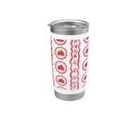 Motif rayé rouge framboise esthétique Gobelet isotherme en acier inoxydable double paroi