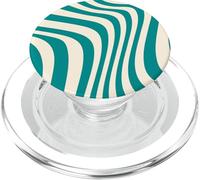 Motif Rayures Vertes rétro années 70 80 Vintage PopSockets PopGrip pour MagSafe