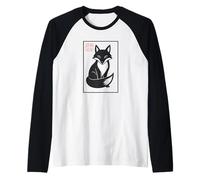 Motif renard d'inspiration japonaise - Renard en bois Manche Raglan