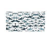 Motif requin avec différents gestes imprimés, bannière de fête polyvalente, décorations pour événements, Thanksgiving, fêtes d'anniversaire, etc