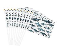 Motif requin avec différents gestes imprimés, drapeau à main, léger, fêtes, événements, décoration, défilé, activité sportive, assemblage facile