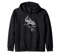 Motif Requin Tribal hawaïen île polynésienne Sweat à Capuche